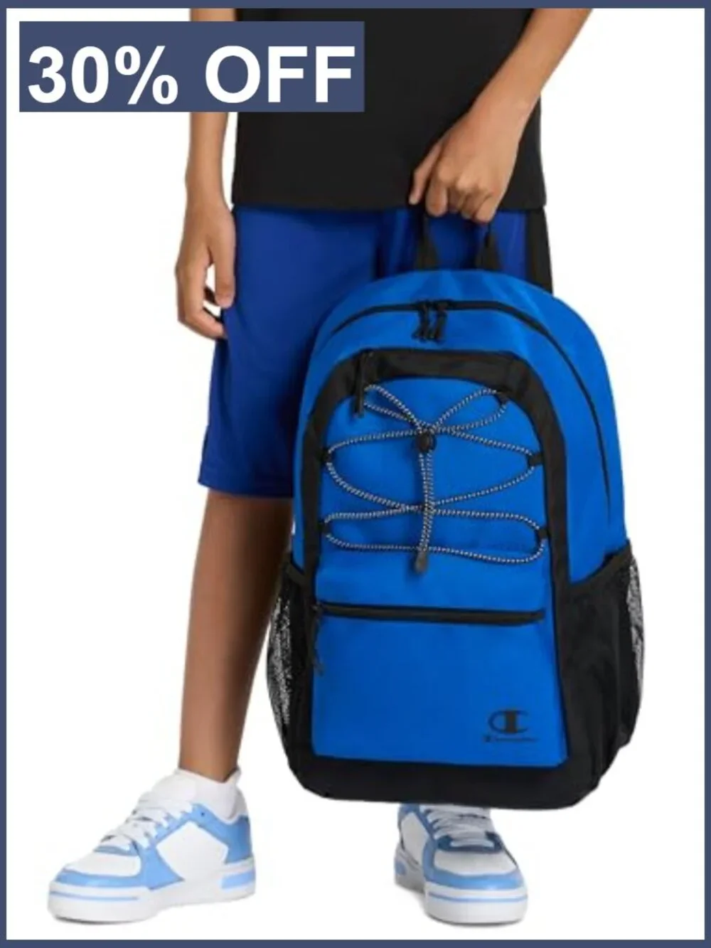 Youth Bungee Backpack with Padded Straps, Water Bottle Pocket